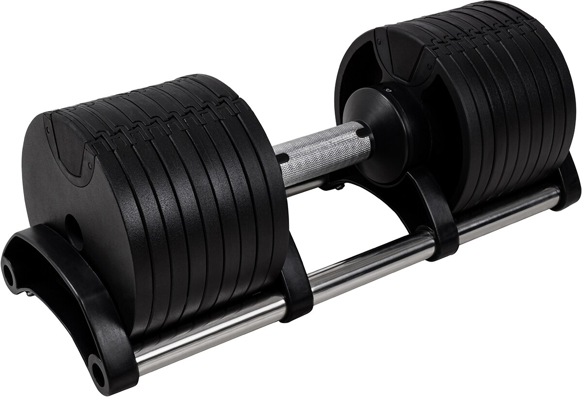 Miweba Sports verstellbare Kurzhantel VH200, Stahl, 2-28 kg, Hantelstange mit Profil, Halte-Gestell (28 kg)