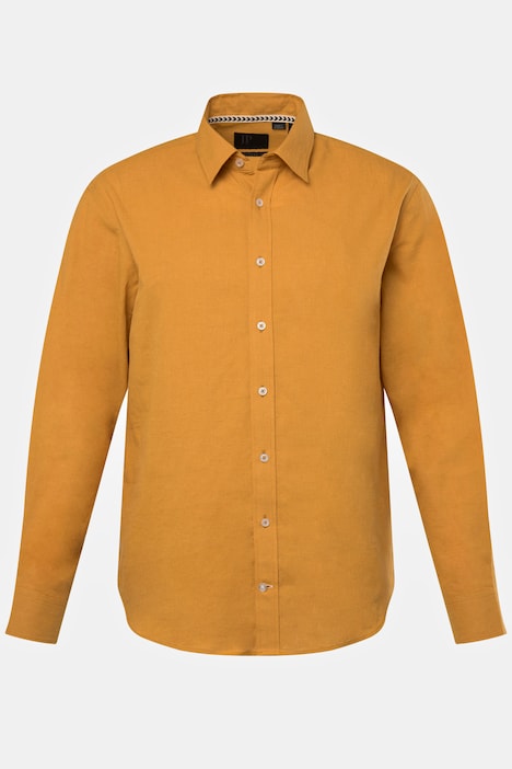 Leinenmix Hemd, Langarm, Kentkragen, Modern Fit