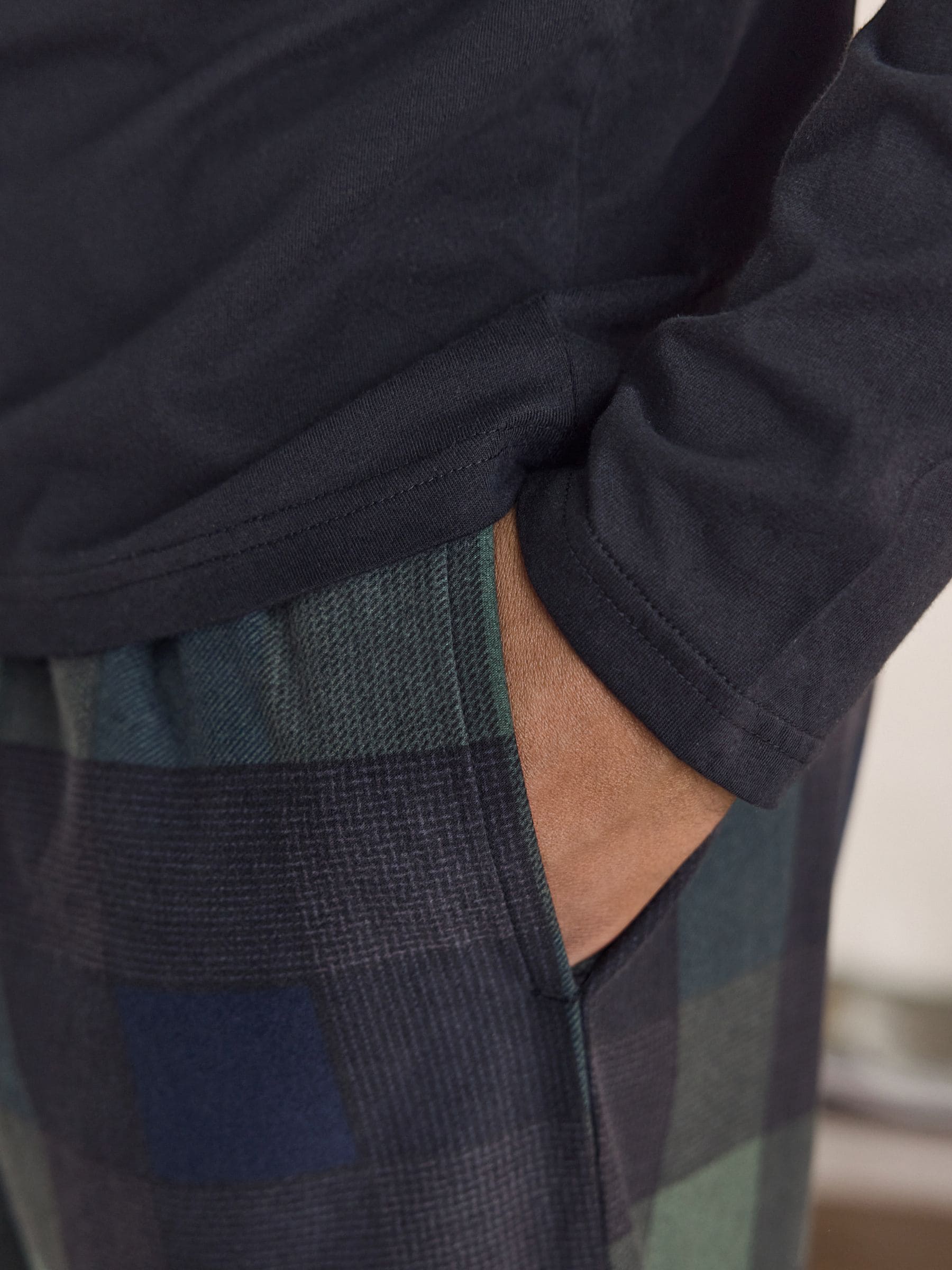 Zwart/groen/blauw - Motionflex - Behaaglijke pyjama met lange mouwen