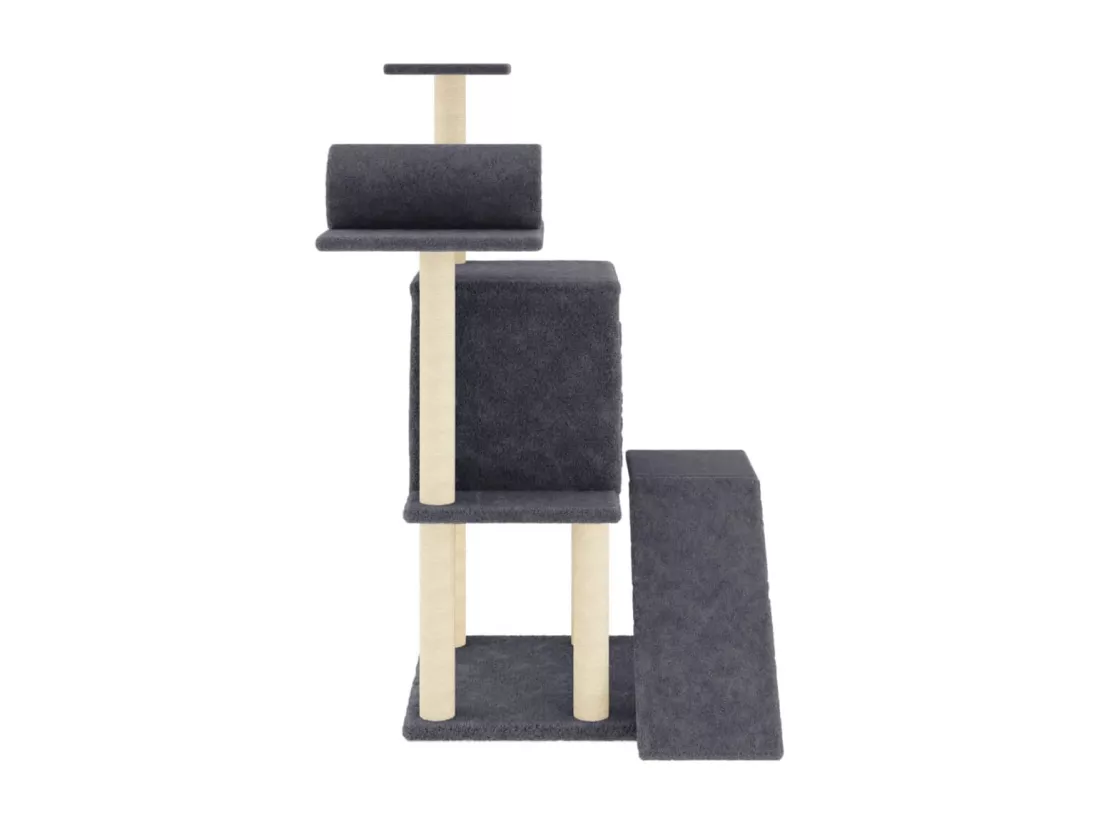 Arbre à chat avec griffoirs en sisal gris foncé 110,5 cm