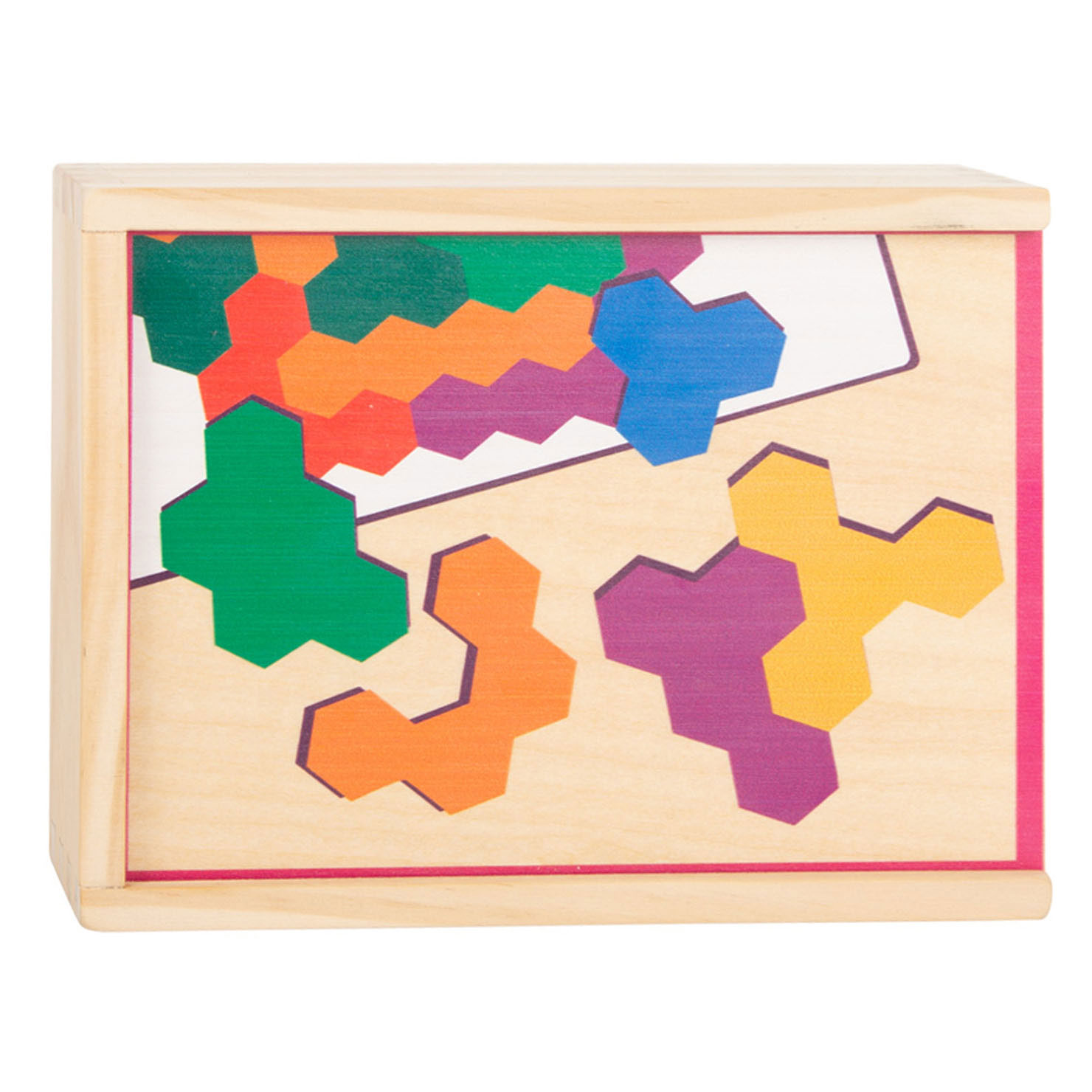 Small Foot-Houten Vormenpuzzel Hexagon