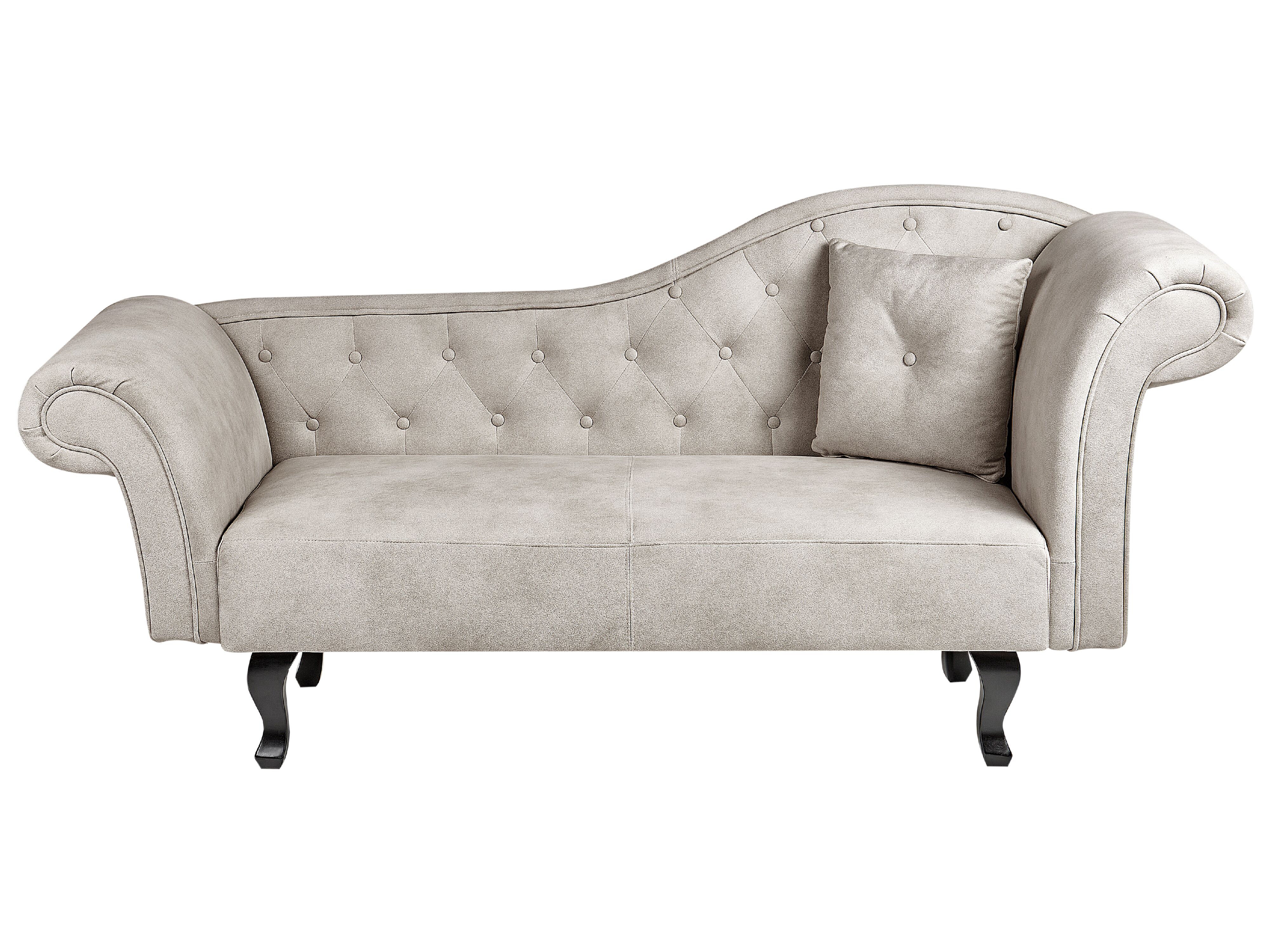 Rechtszijdige chaise longue LATTES II Fluweel Taupe
