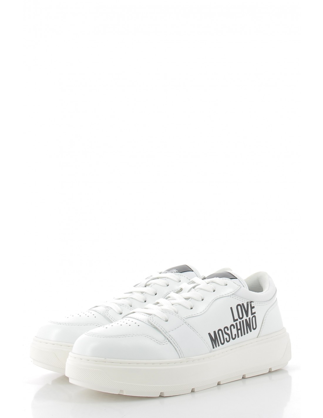moschino love baskets compensées femme sneakers bold cuir blanc