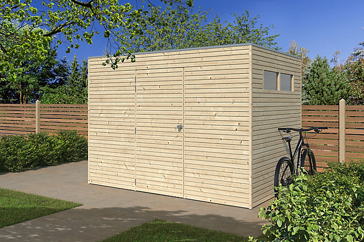 Abri de jardin QB en bois coloris naturel ép.28 mm surface extérieure 6,30 m²