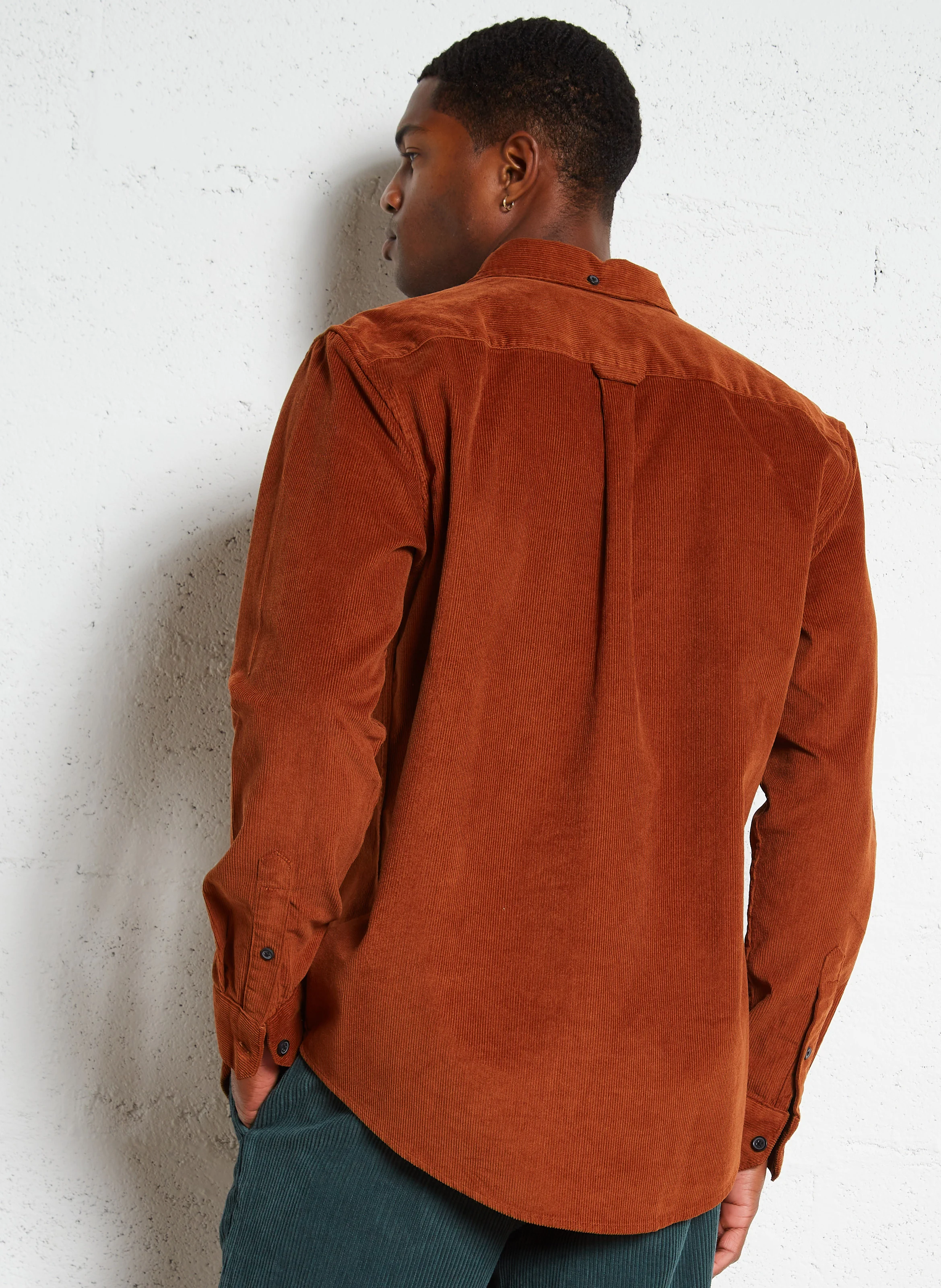 SPENCER - Chemise droite en velours côtelé| Marron