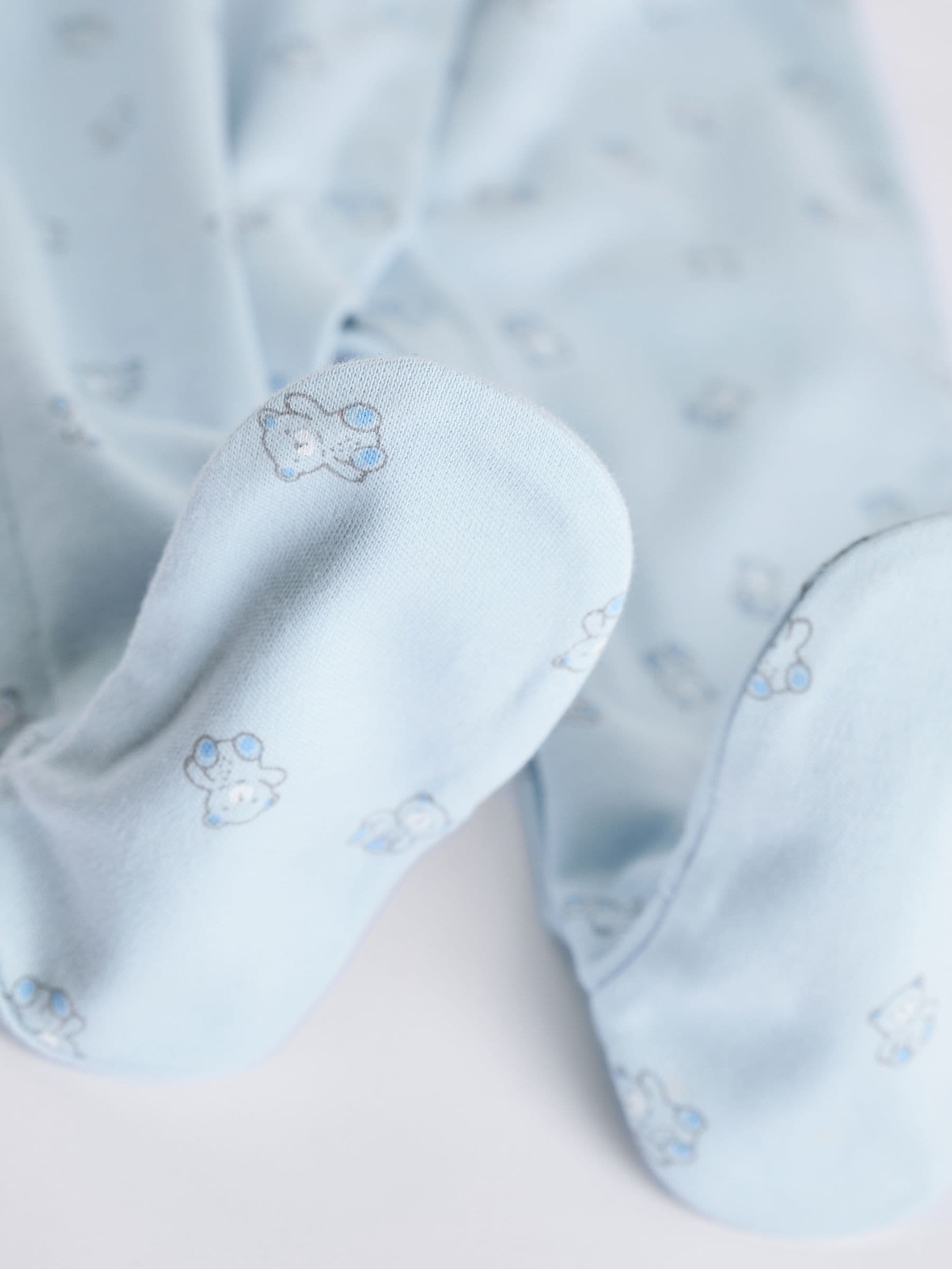 Blauw - Babypyjama met berenprint (0-2jr)