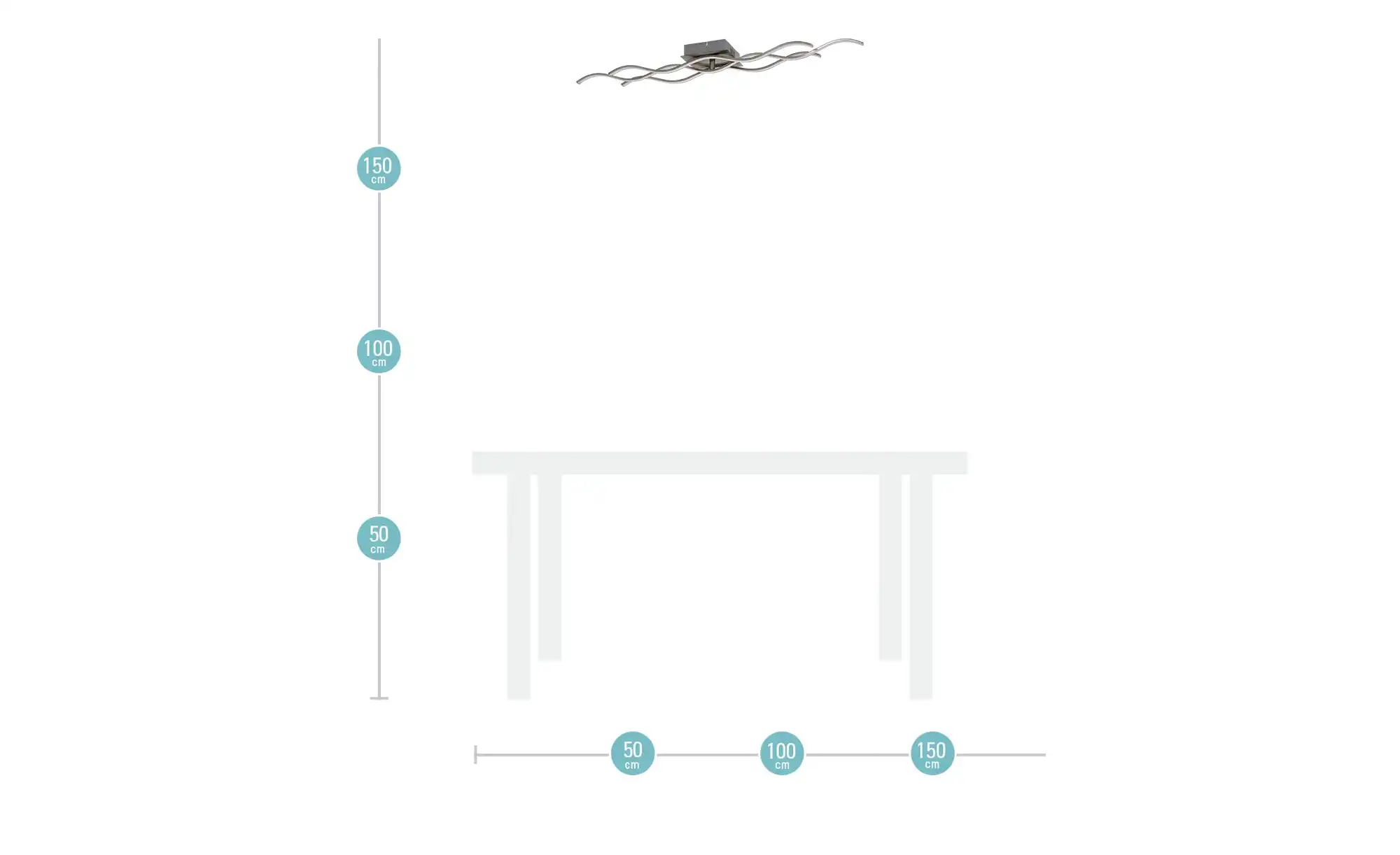 KHG LED-Deckenleuchte, Wellenförmige Leuchtelemente
