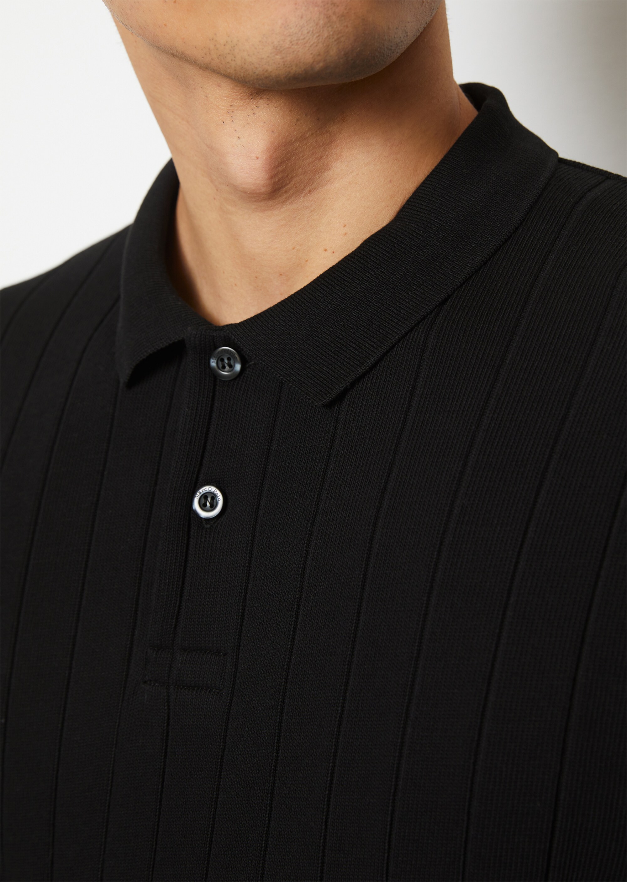 Poloshirt regular mit breiter Rippstruktur