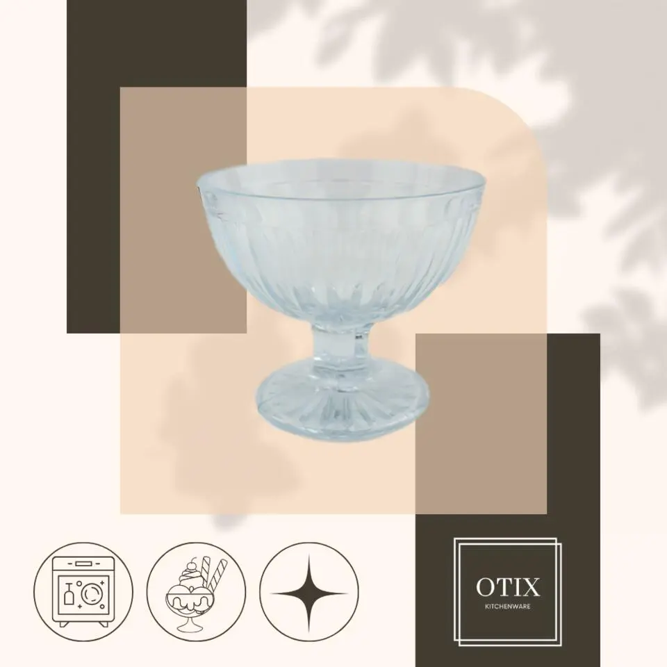 OTIX Dessert schaaltjes Ijscoupe Ijsbeker Set van 3 Glas 200 ml