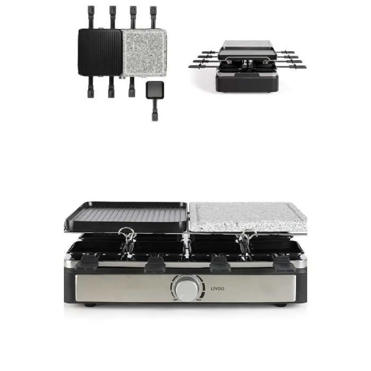 Livoo Raclette-Placha-Pierre de Cuisson