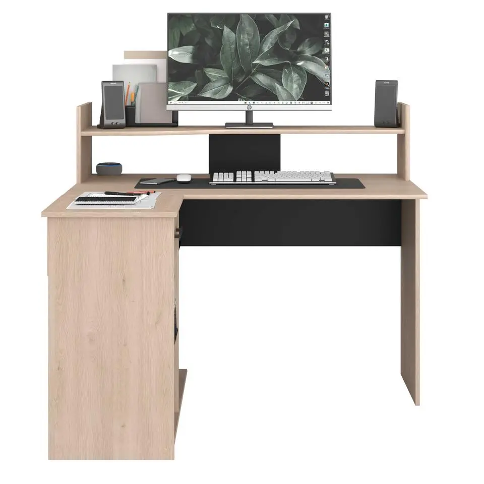 Bureau Professional 102cm- zwart/eik