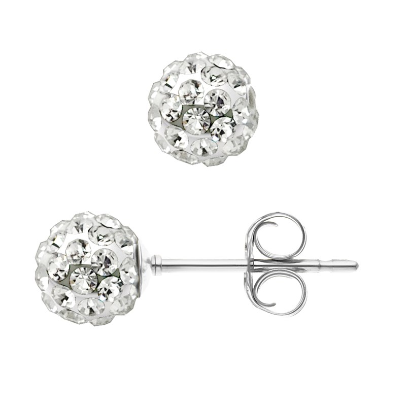 Boucles d'Oreilles - Cristal blanc - Argent 925
