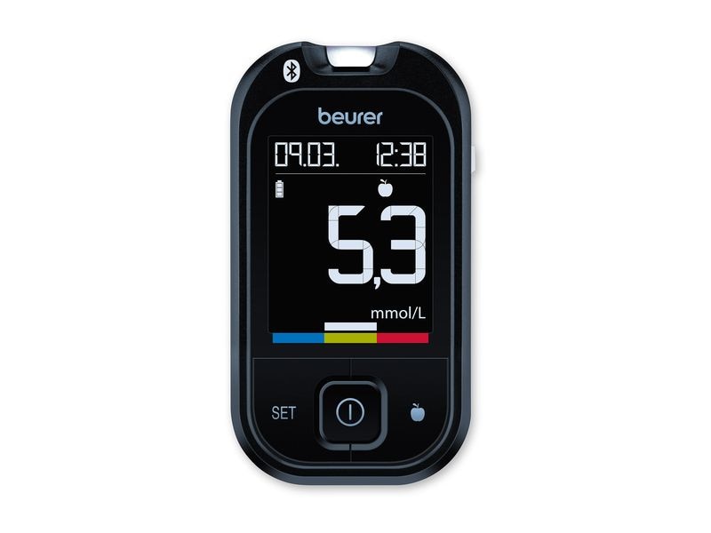 Beurer Blutzuckermessgerät GL 49 mmol/L Blutzuckermessgerät mit USB-Kabel