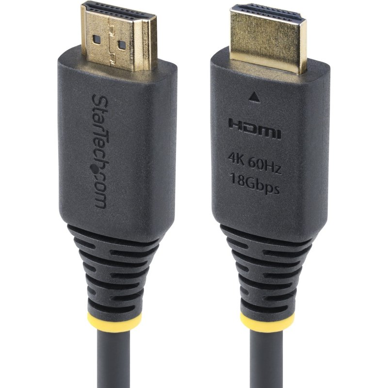 StarTech.com Câble HDMI Haut Débit de 4m Certifié Premium, 4K 60Hz/1440p 144Hz, HDR10/HDCP 2.2/ARC, 18Gbps, Cordon HDMI 2.0 UHD pour TV/Moniteur/Affichage, Gaine TPE