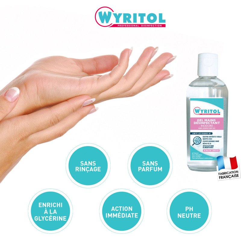 Gel hydroalcoolique désinfectant Wyritol Professional Desinfection - Flacon 100 ml