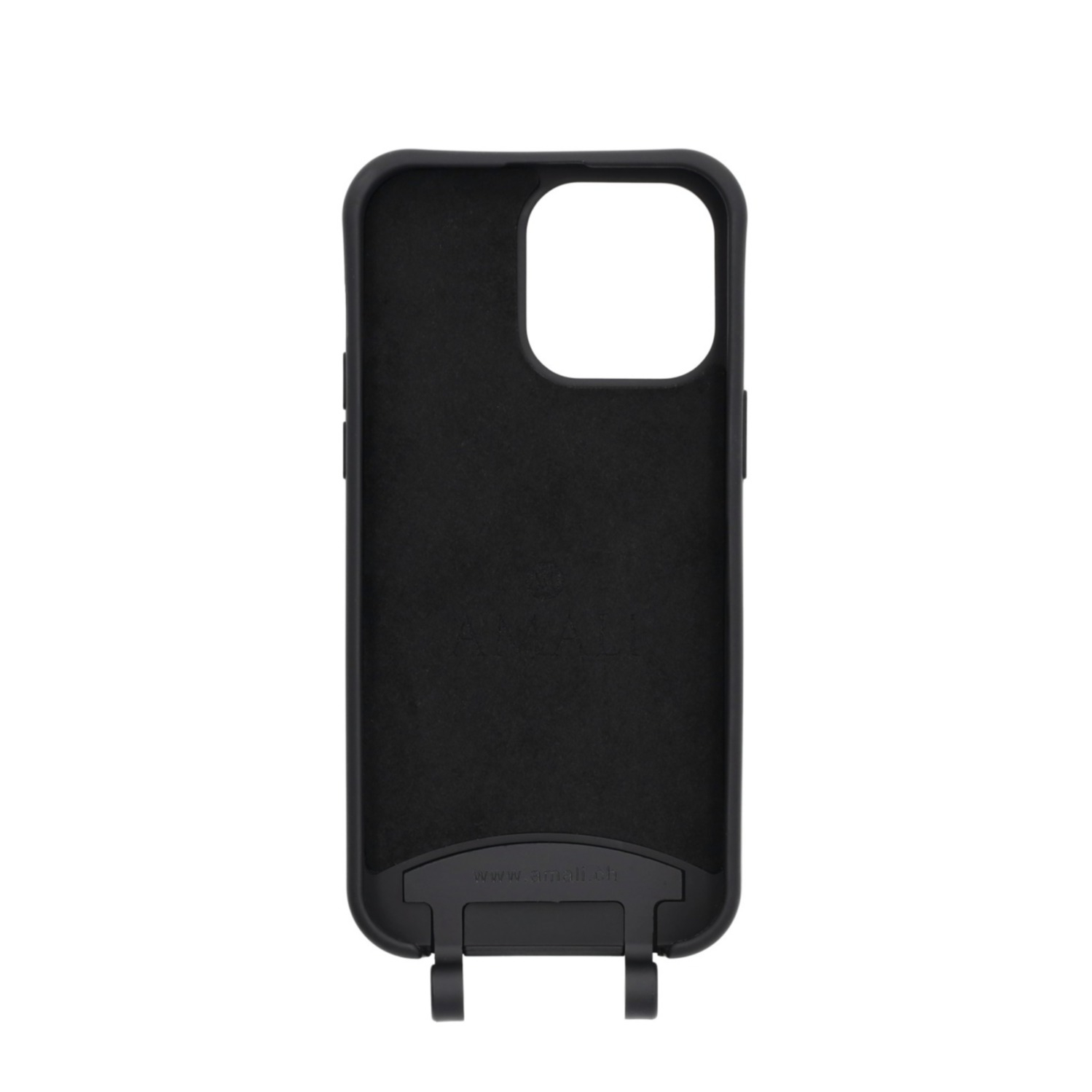 iPhone 16 Pro Max Handy Hülle Elegantes Case mit abnehmbarem Necklace Adapter - Black / Silver