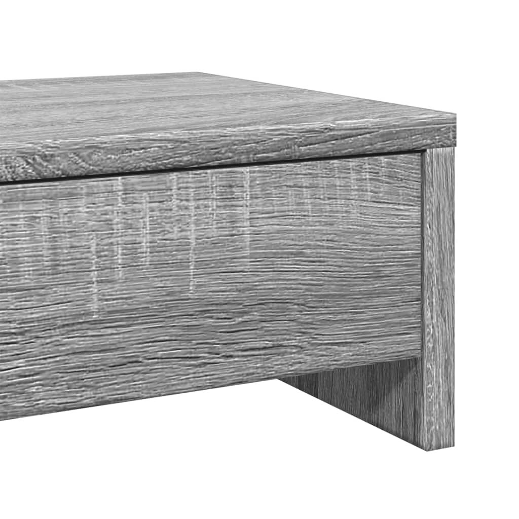 vidaXL Monitorstandaard met lades grijs sonoma eiken 50x27x15 cm