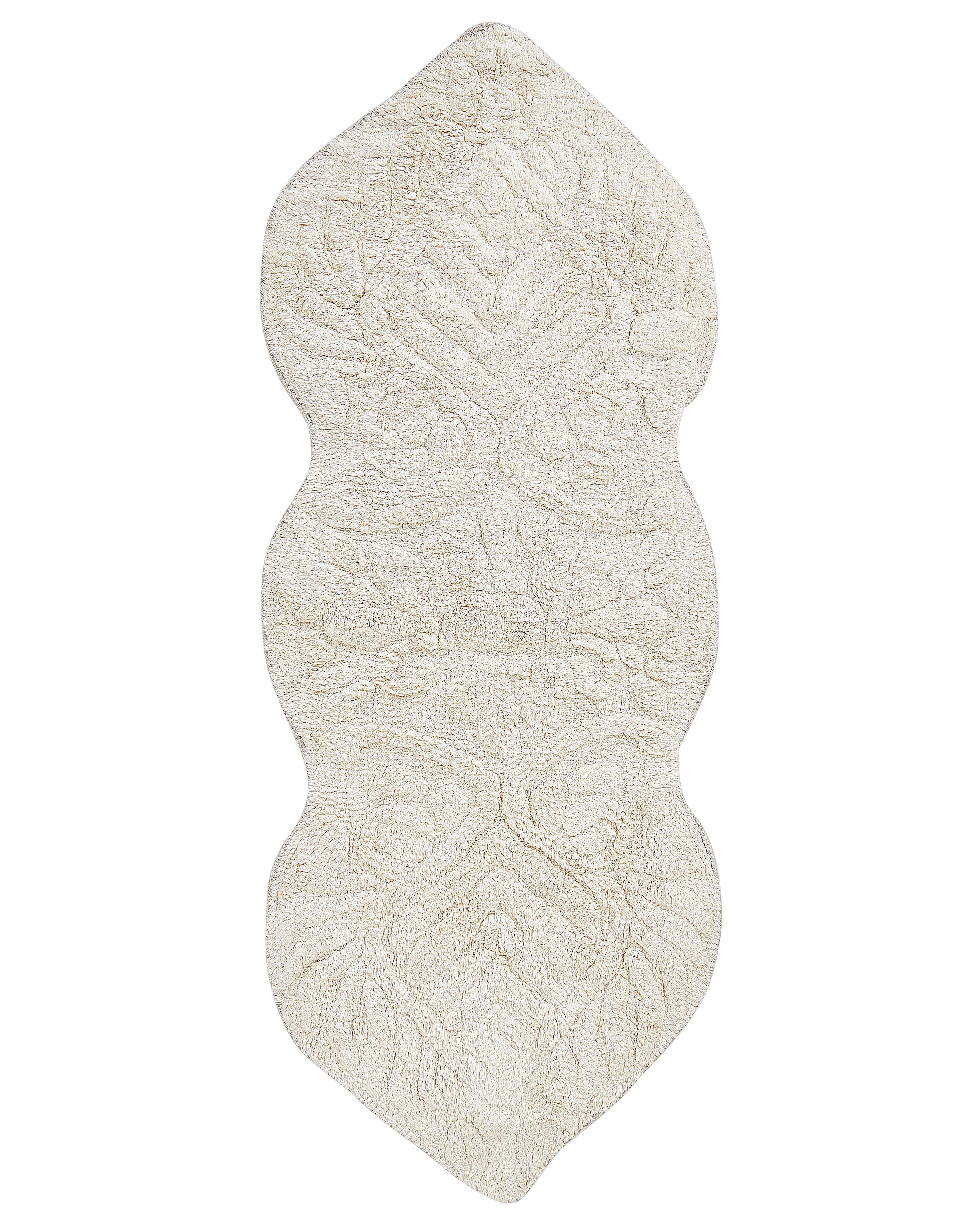 Badmat CANBAR Lichtbeige 150 x 60 cm Katoen