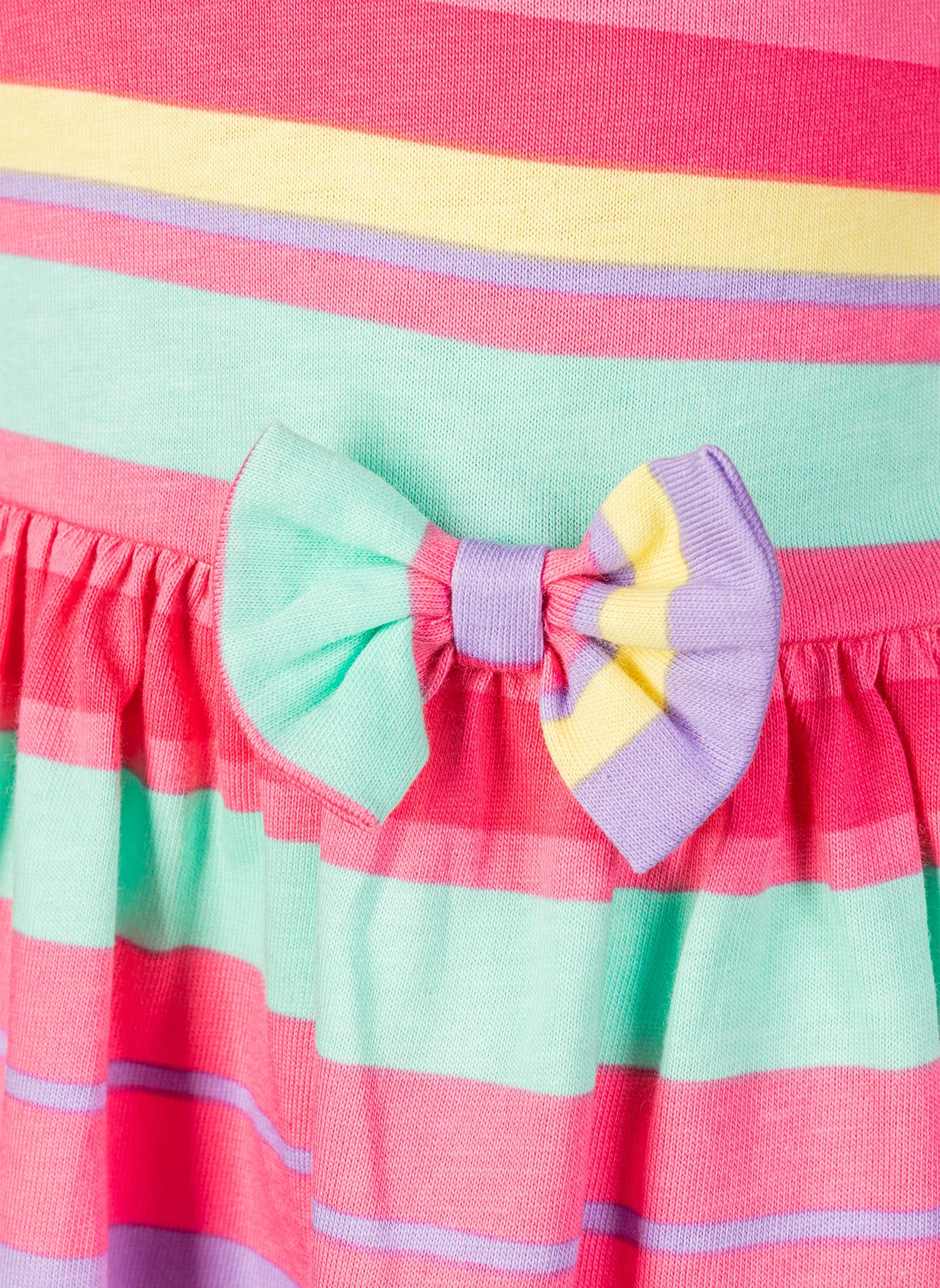 Kurzarm-Kleid MULTISTRIPE in pink