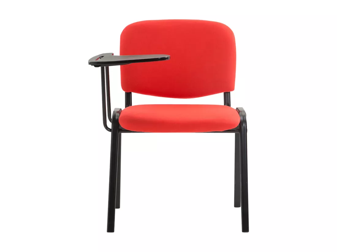 Lot de 4 Chaise de conférence - Tissu & Métal noir mat - Rouge - Ken