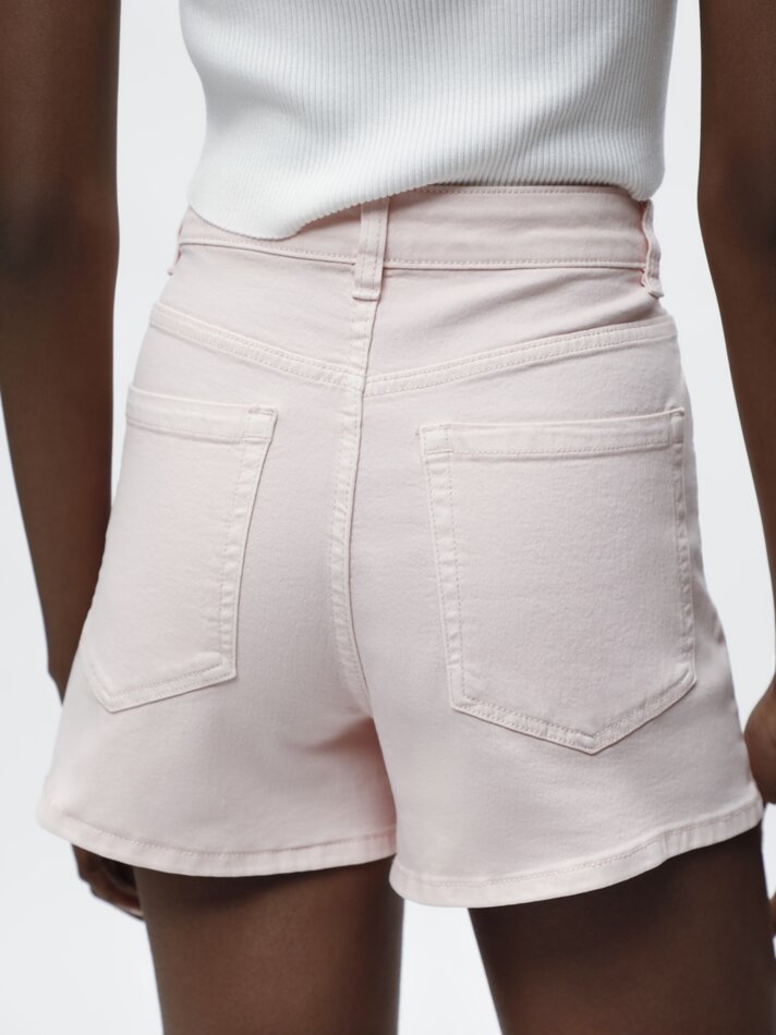 Shorts jeans básicos - Rosa Pastel