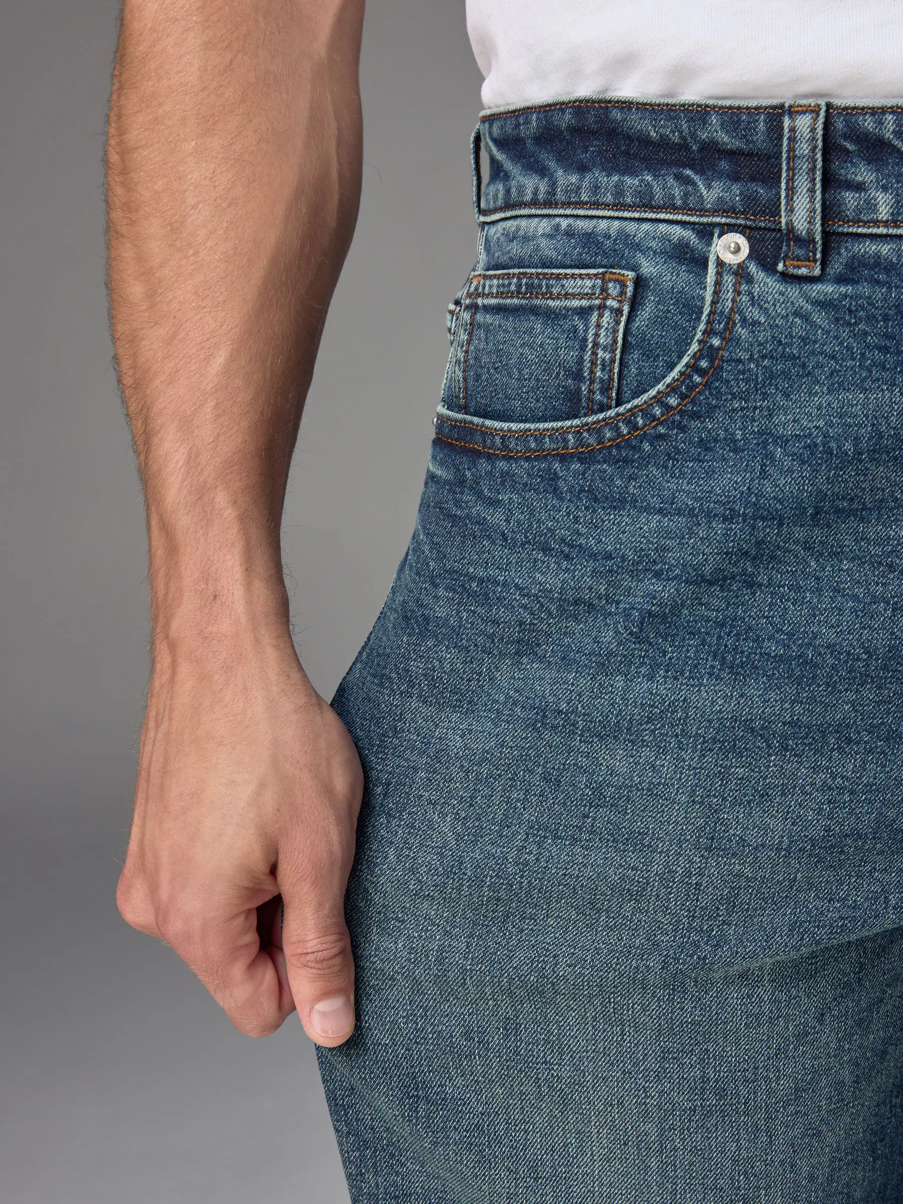 Blauw - Relaxed fit - Vintage wash denim jeans
