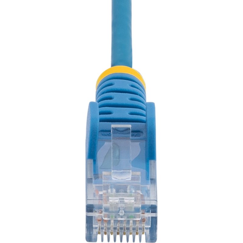 StarTech.com Câble Ethernet CAT6 Bleu Fin de 7m, Sans Accroc, 100W PoE, UTP, LSZH, Fil de Cuivre Pur 28AWG, Cordon Patch Réseau RJ45 avec Serre-Câble, Contrôlé Fluke