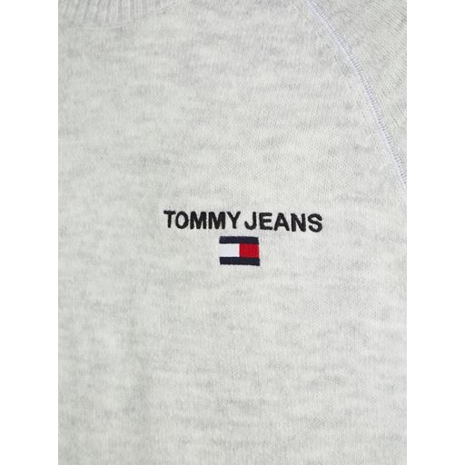 Tommy Jeans Logo Striktrøje, Silver Grey, S