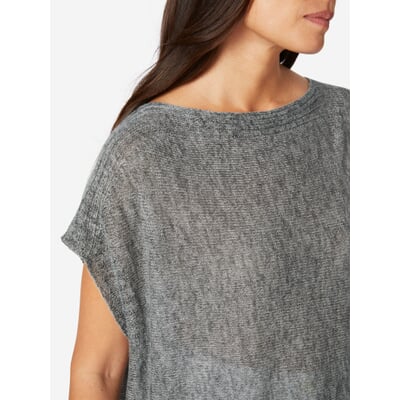 Damen-Leinenpullunder, Graumelange