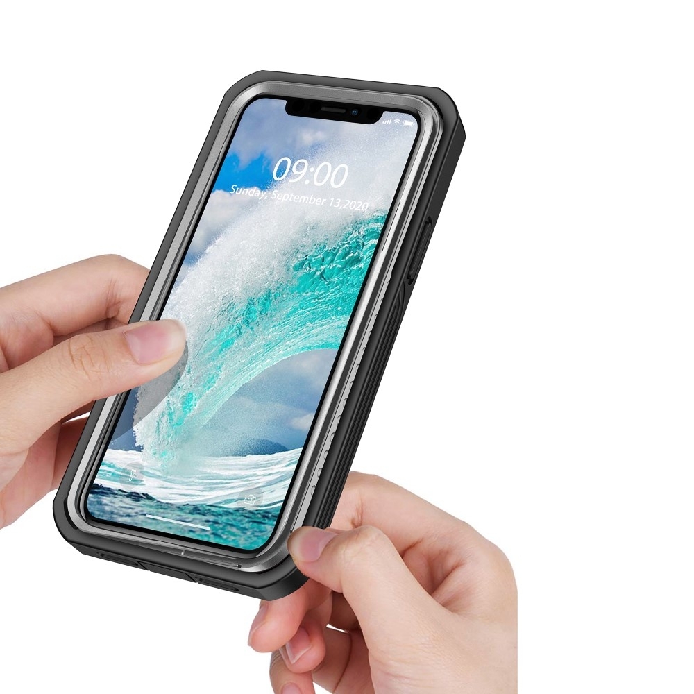 2in1 iPhone 12 / iPhone 12 Pro 2in1 360° Hybrid Outdoor Schutz Hülle   Displayschutz - Schwarz