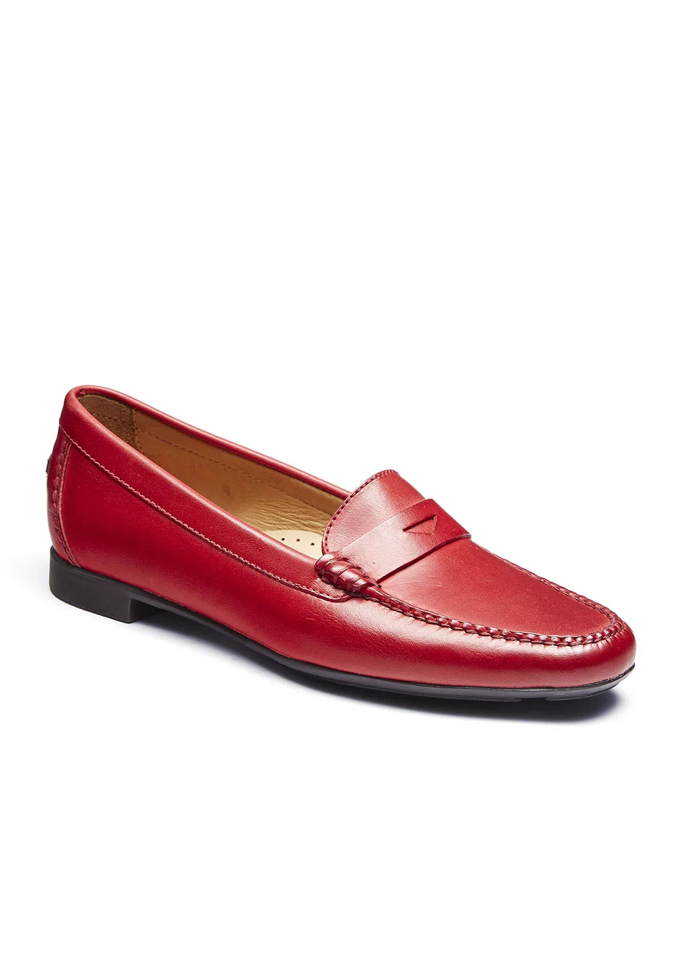 SIMPLE ROUND CUIR ROUGE