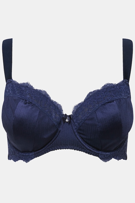Bügel-BH, ohne Softcups, Satin, Spitze, Cup C - F