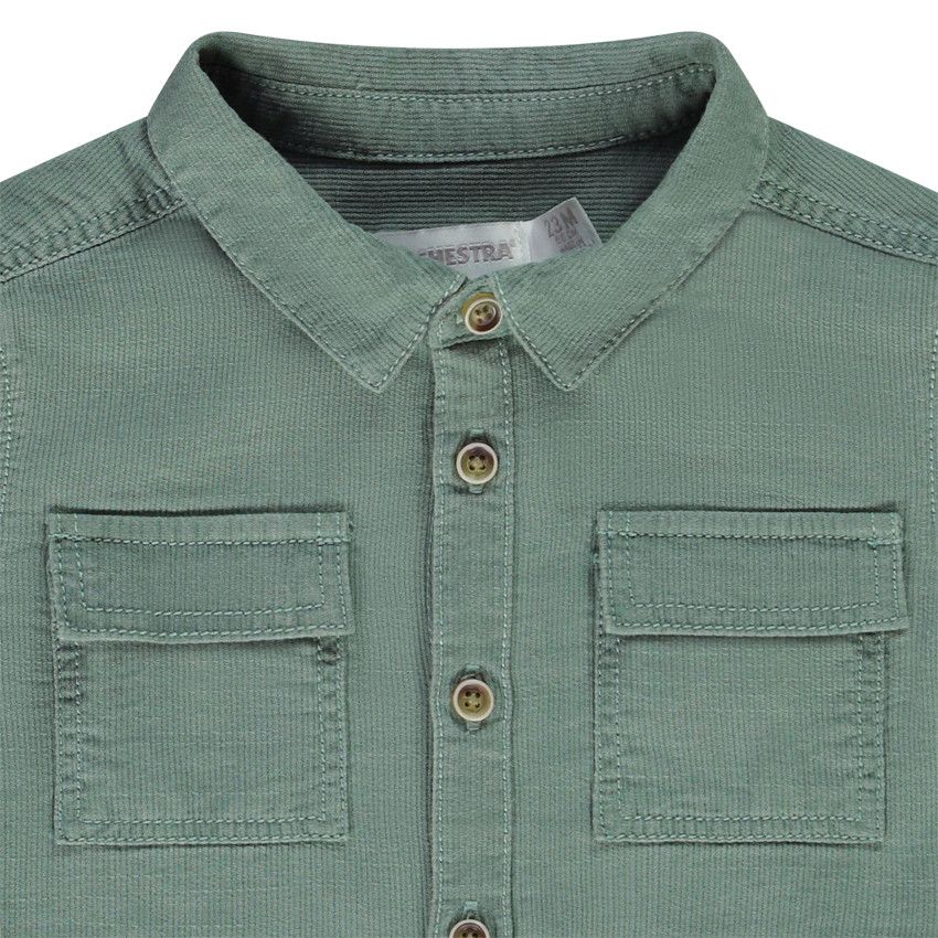 Chemise manches longues unie pour bébé garçon - Vert