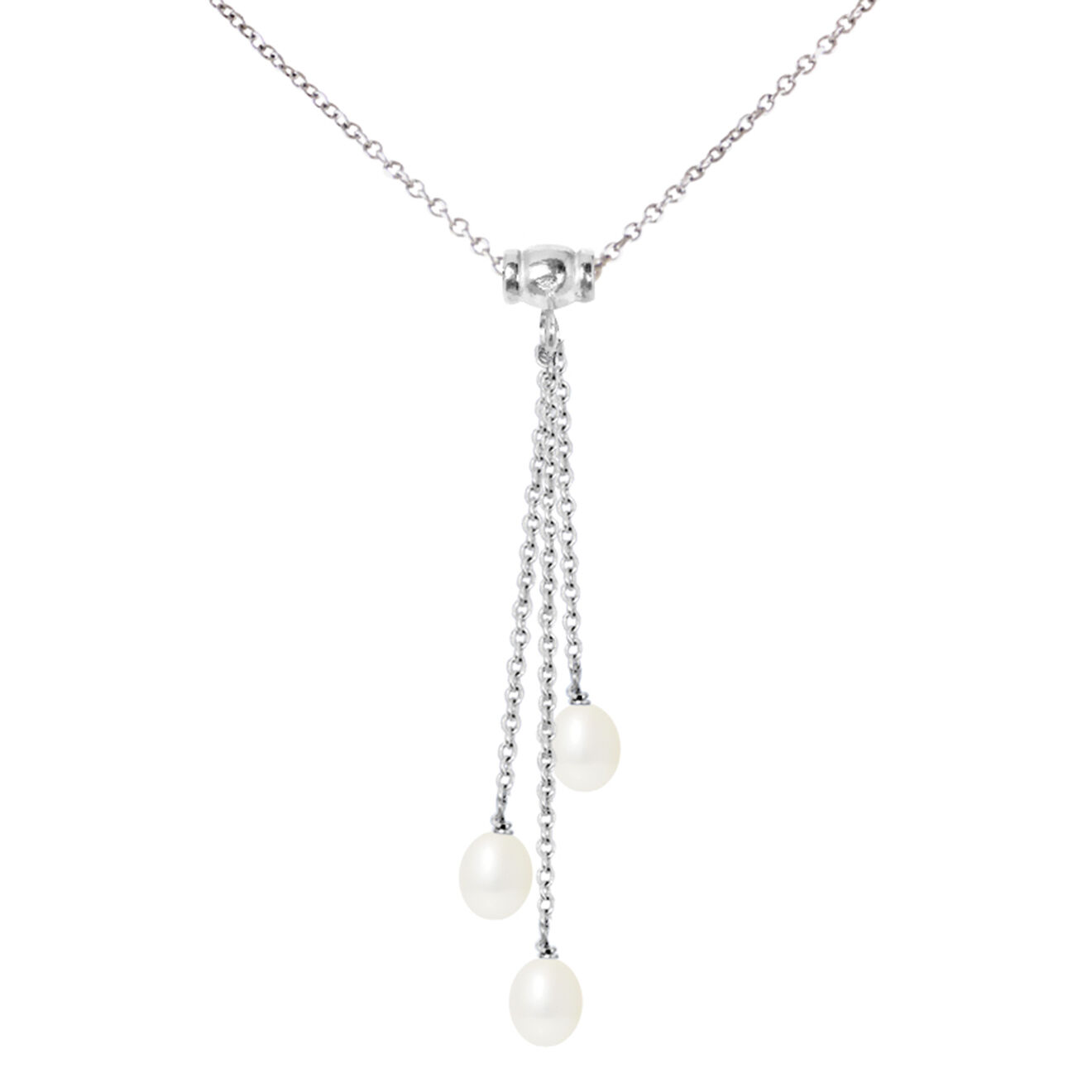 Mitzuko Collier Talisman Argent Perles d'Eau Douce blanches