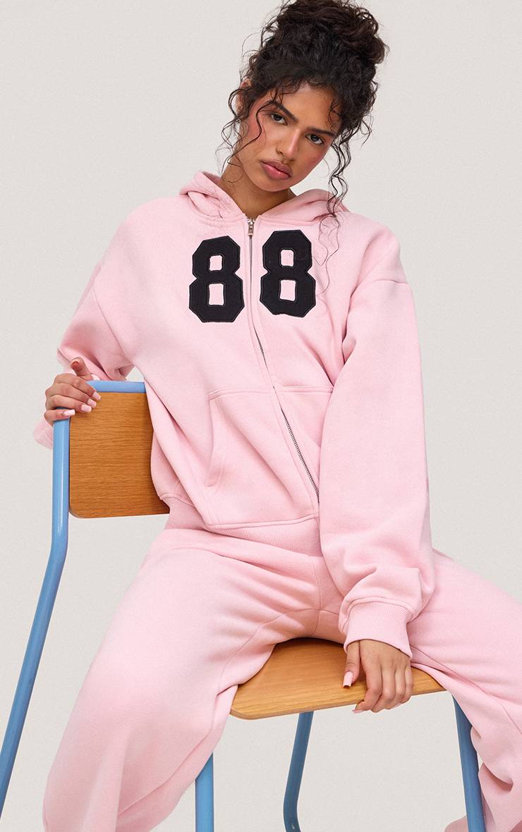 Rose Sweat À Casynthétiqueche Zippé Imprimé 88