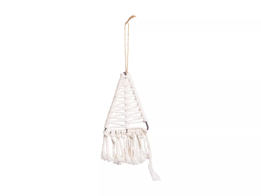 Arbre décoratif en coton tressé blanc 8x01x13h