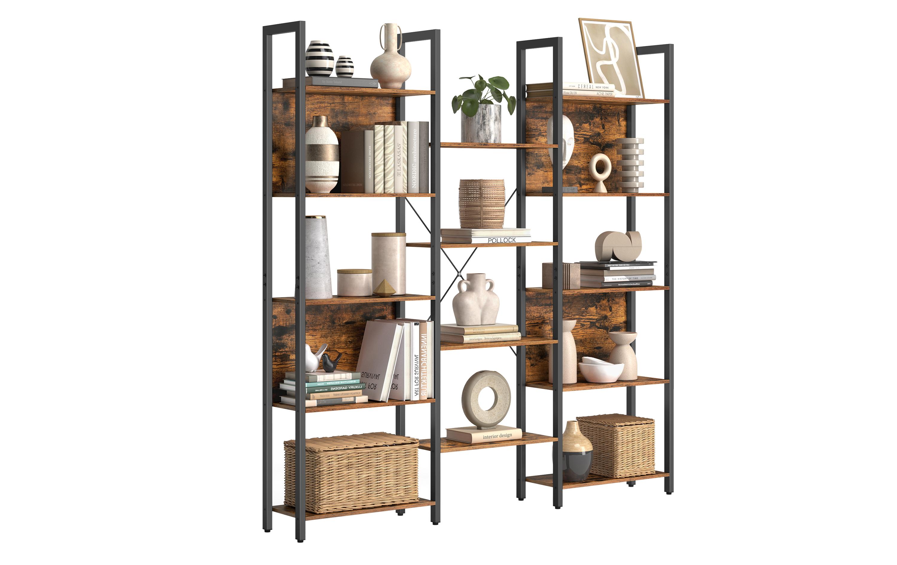 Regal 158 cm x 166 cm, Nature/Schwarz<br>Leiterregal