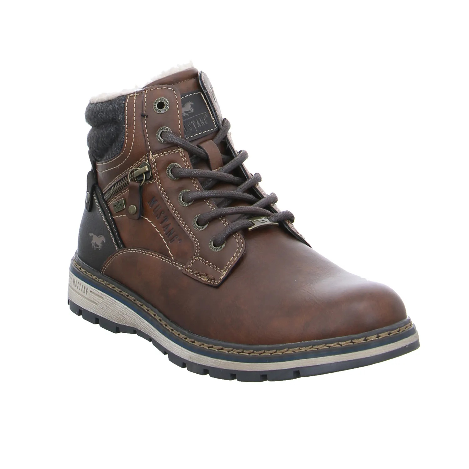 MUSTANG Winter-Boots Cognac Lederimitat
