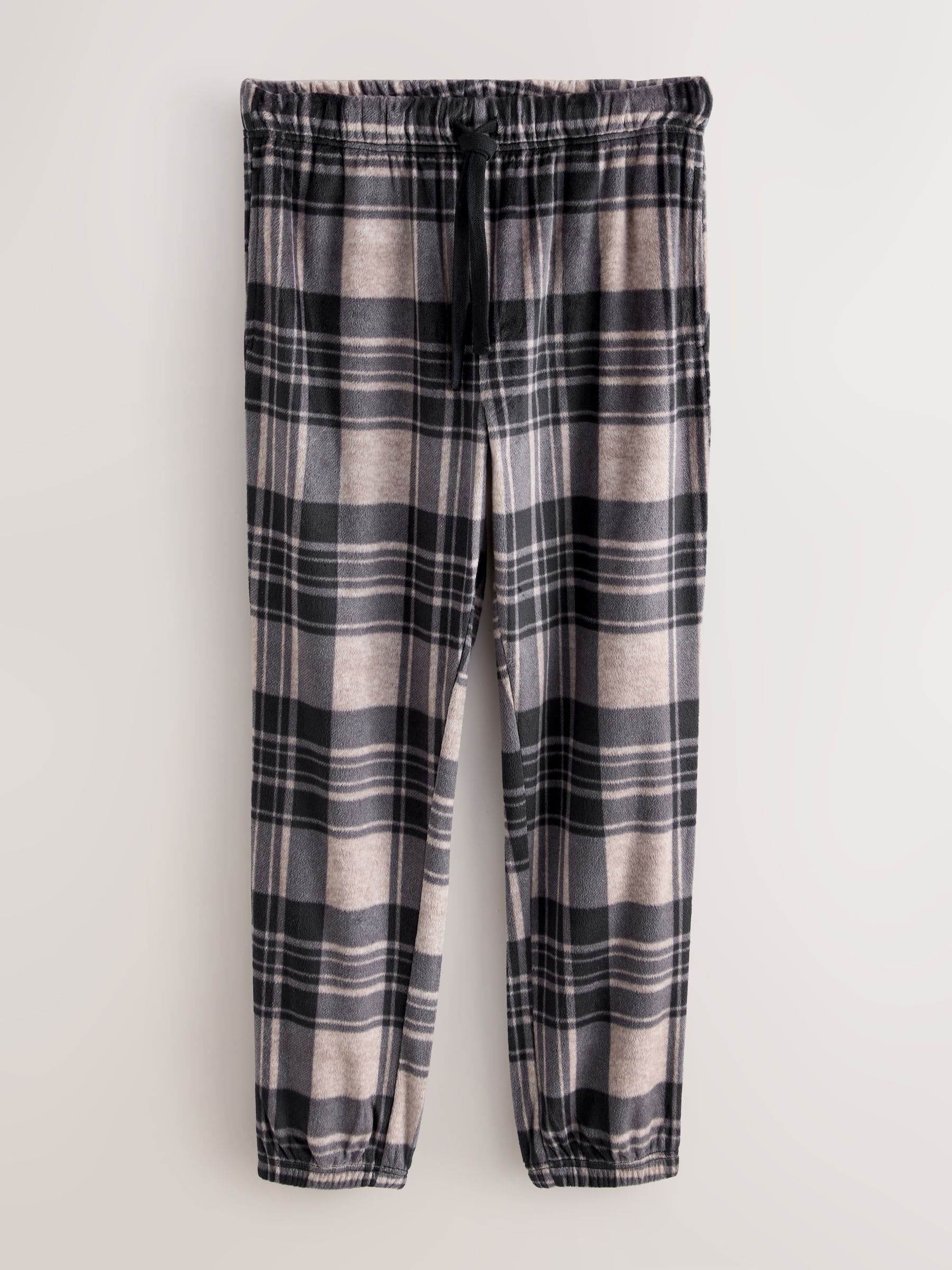 Neutraal/zwart - Thermal Fleece Check Long Sleeve Cuffed Pjyamas Set