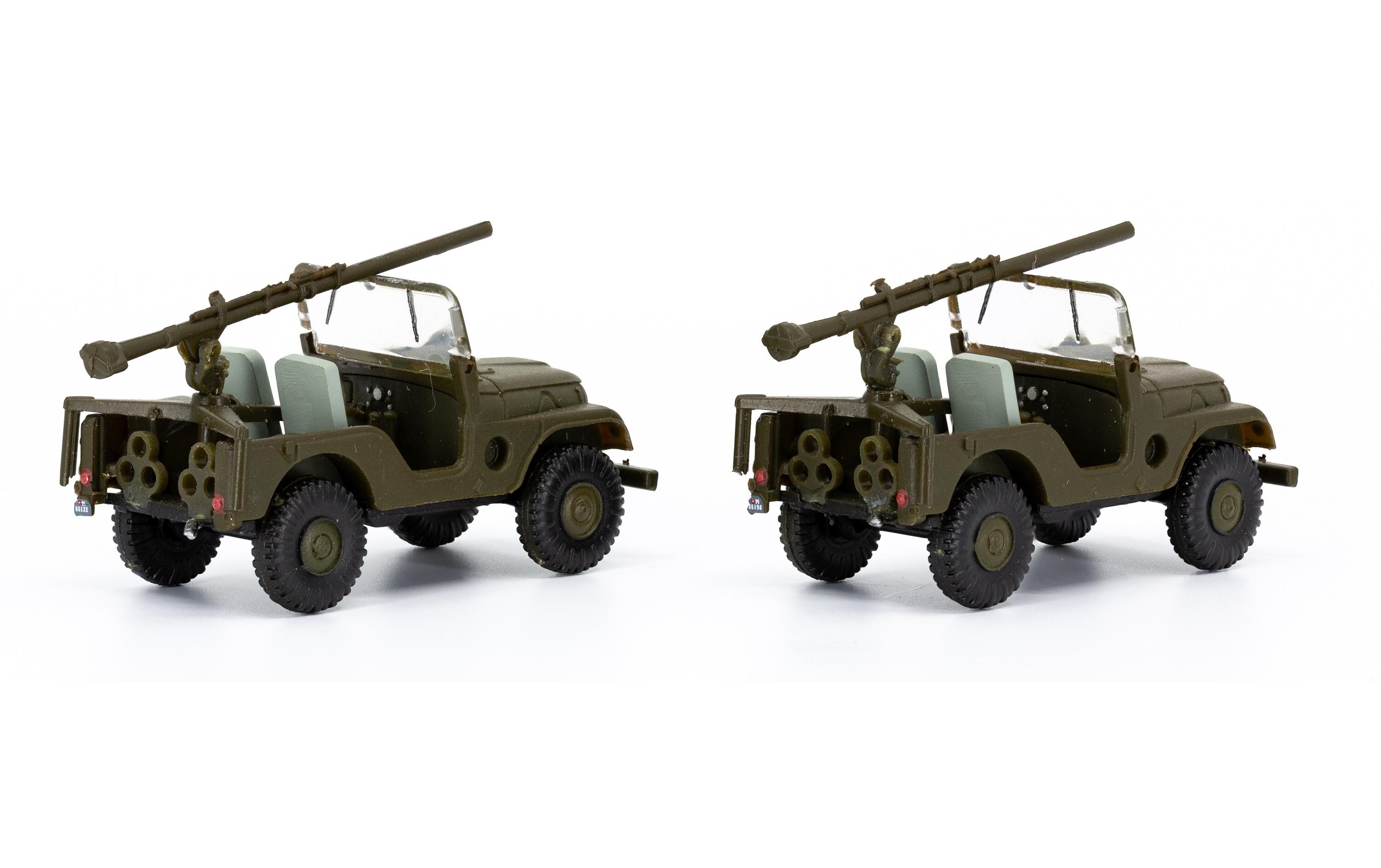 Jeep PAK58 Panzer Abwehr Kompanie-BAT 2er Set 1:87H0 Jeep Militärmodell