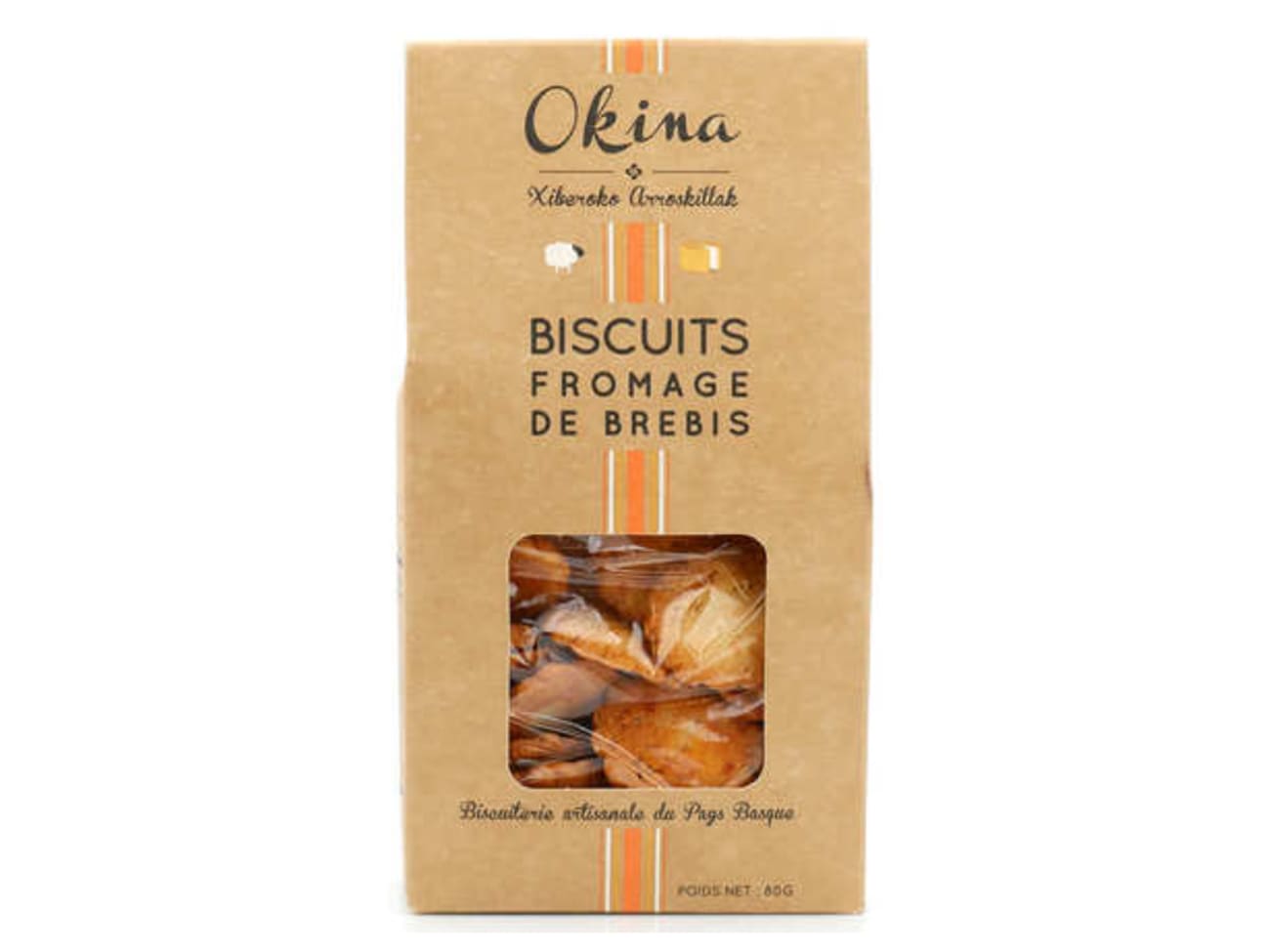 Biscuit au fromage de Brebis AOP - Ossau Iraty - 80 g - Okina