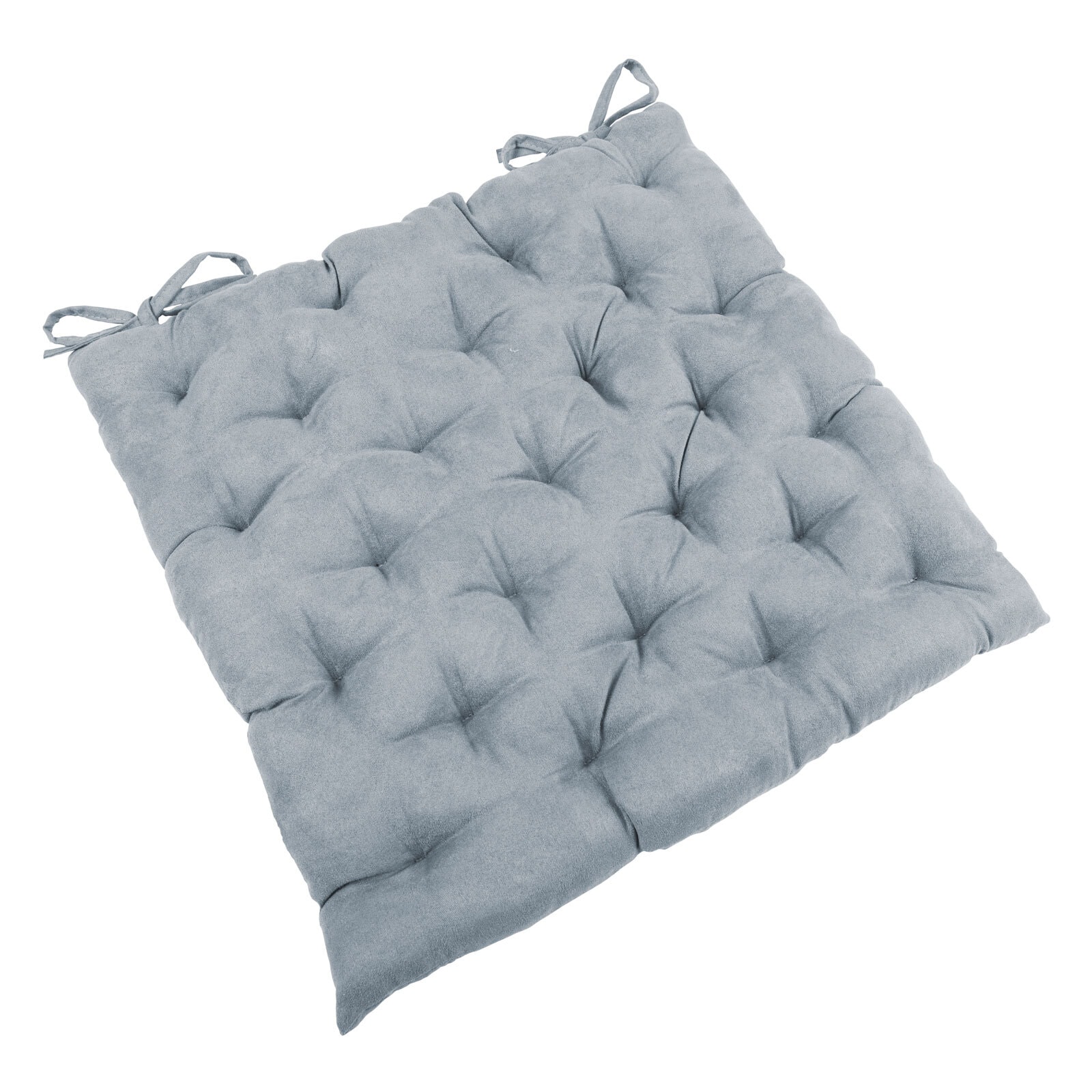 2er Set Stuhlkissen Alcantara-Optik Silber ca. 40 x 40 cm