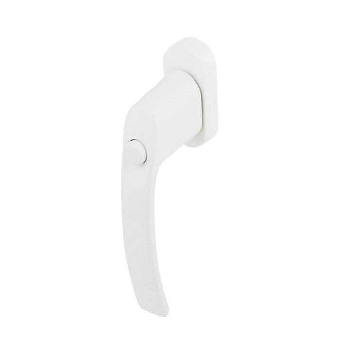 Poignée de fenêtre avec bouton-poussoir Miniac PVC blanc l.2,9 x H.15,4 x P.6 cm