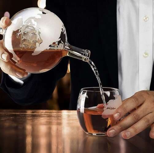 Karaffel - globus - Malatec 22553 whiskysett