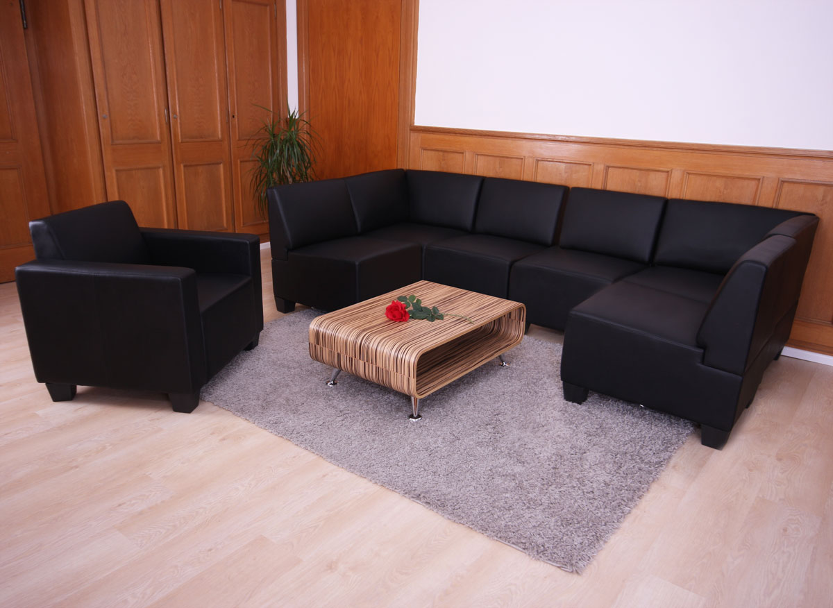 Couch-Garnitur Moncalieri 6-1 ~ schwarz