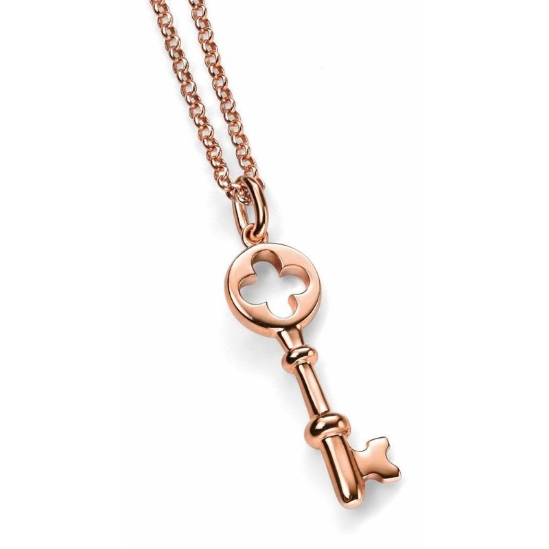 Collier clé plaqué or et sa Chaine de 51 cm en argent 925/1000