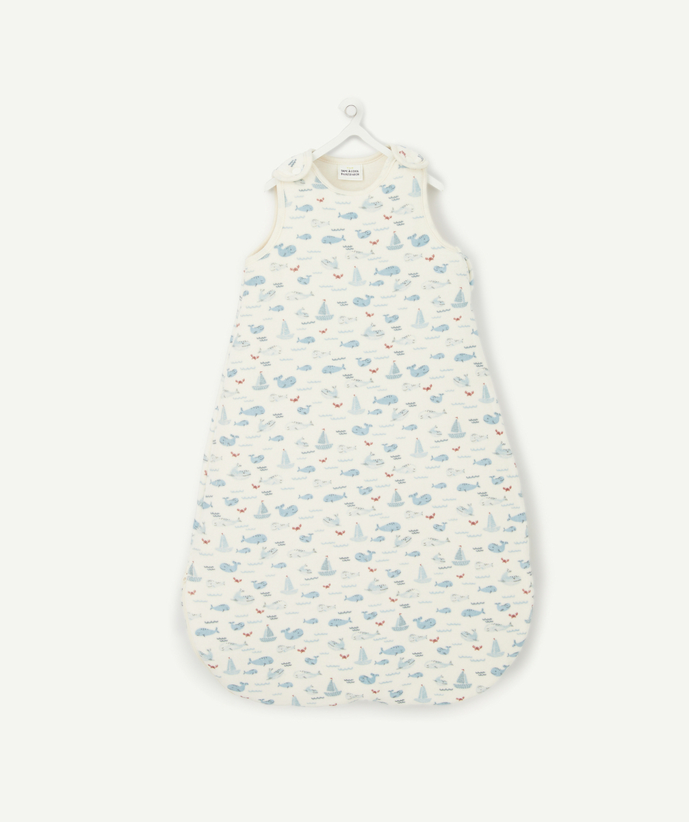 GIGOTEUSE BÉBÉ EN REMBOURRAGE RECYCLÉ MOTIFS BALEINES