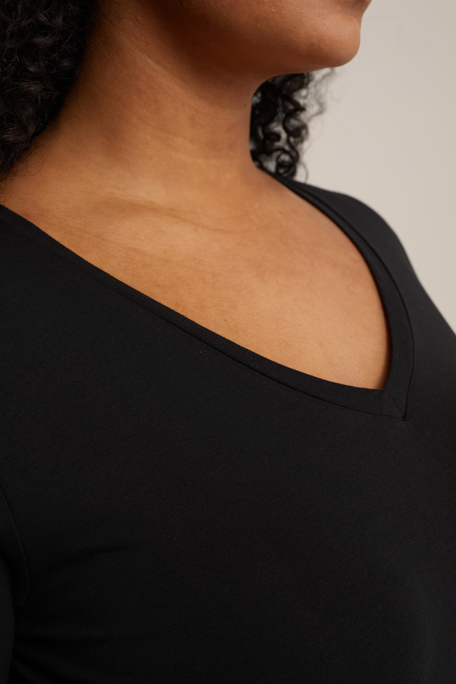 T-shirt - Curve WE Fashion Zwart