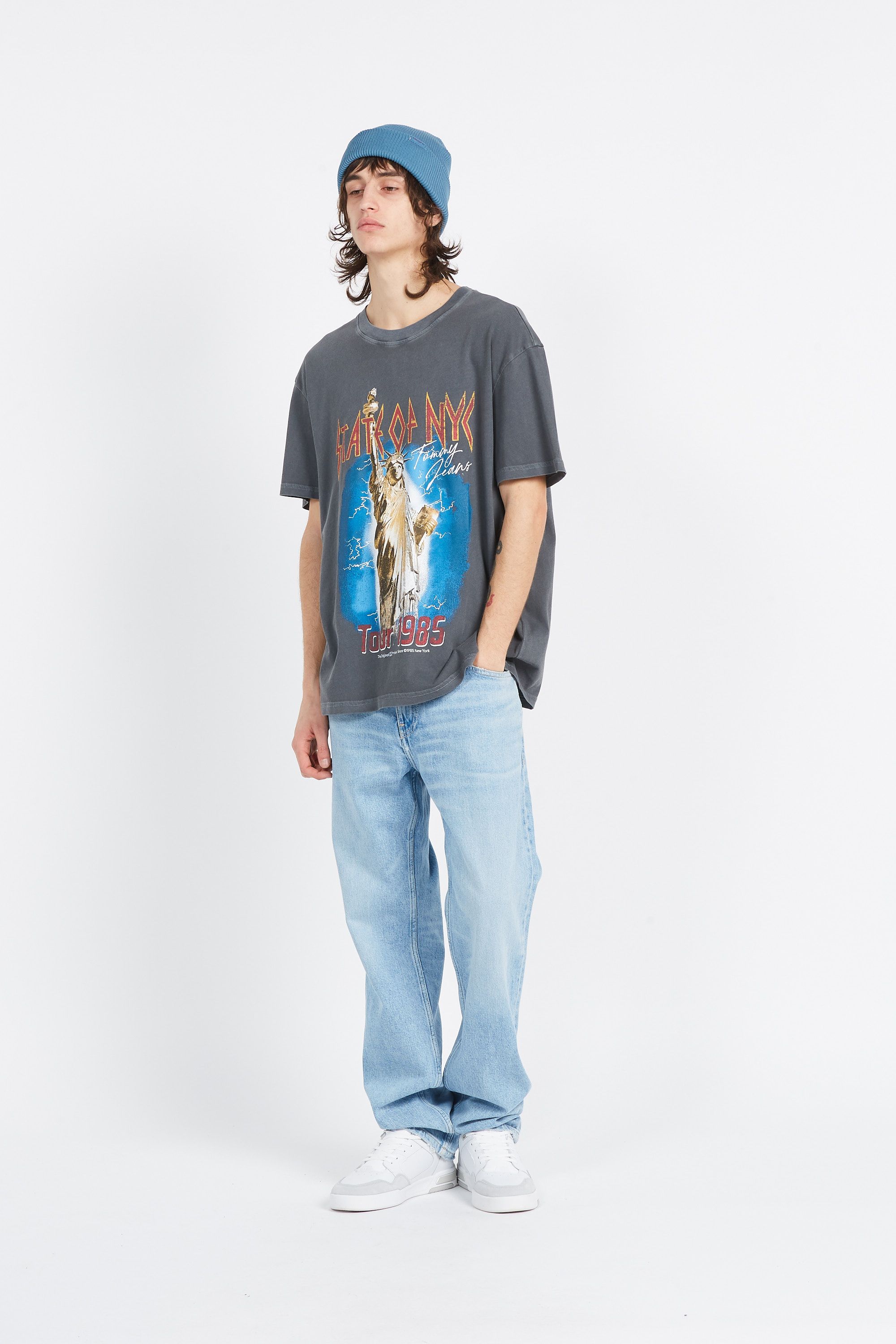 TOMMY JEANS T-shirt TJM REG STATE OF NYC Gris