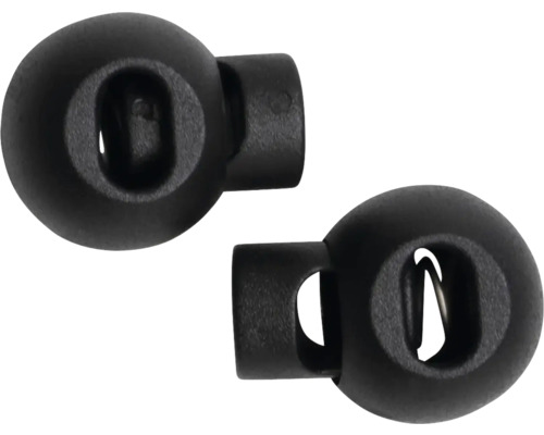 Zwarte koordstopper, 2,1 x 1 cm, 2 stuks